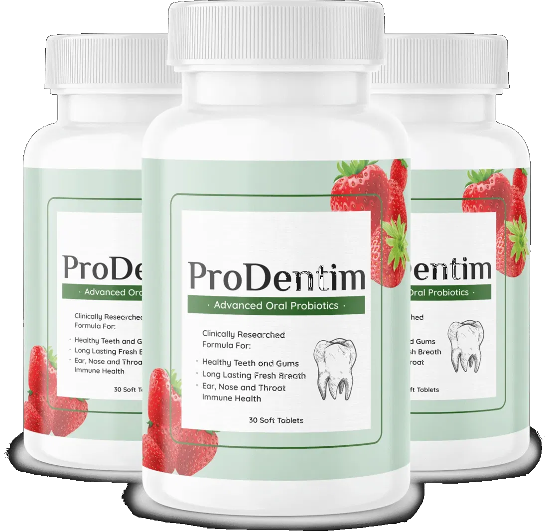 ProDentim Advanced Oral Probiotics — three bottles, 30 soft tablets each